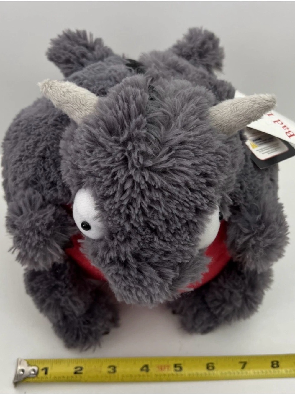 2016 Bad Dragon Duke The Dragon 8" Plush Gray Red Round RARE Stuffed Animal NWT - Picture 15 of 16
